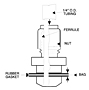 Stainless Steel Swagelok<sup>®</sup> Type Fitting for 1/4" O.D. Tubing Diagram